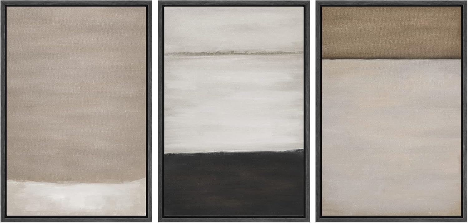 Wall Décor - SIGNFORD Framed Canvas Print Wall Art Set Grunge Pastel Color Block Collage Abstract Shapes Illustration Modern Art Decorative Nordic Minimal Zen for Living Room, Bedroom, Office - 24