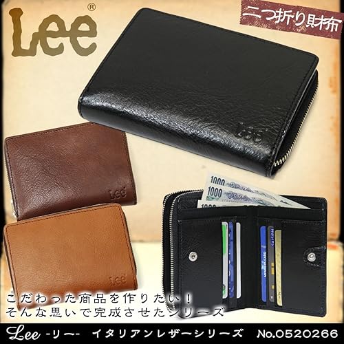 Amazon Va Suna イタリアンレザー 二つ折り財布 Lee リー イタリアンレザーシリーズ 本革 小銭入れ付 折財布 ファスナー カジュアル メンズ レディース No ブラウン Brown Lee リー 財布