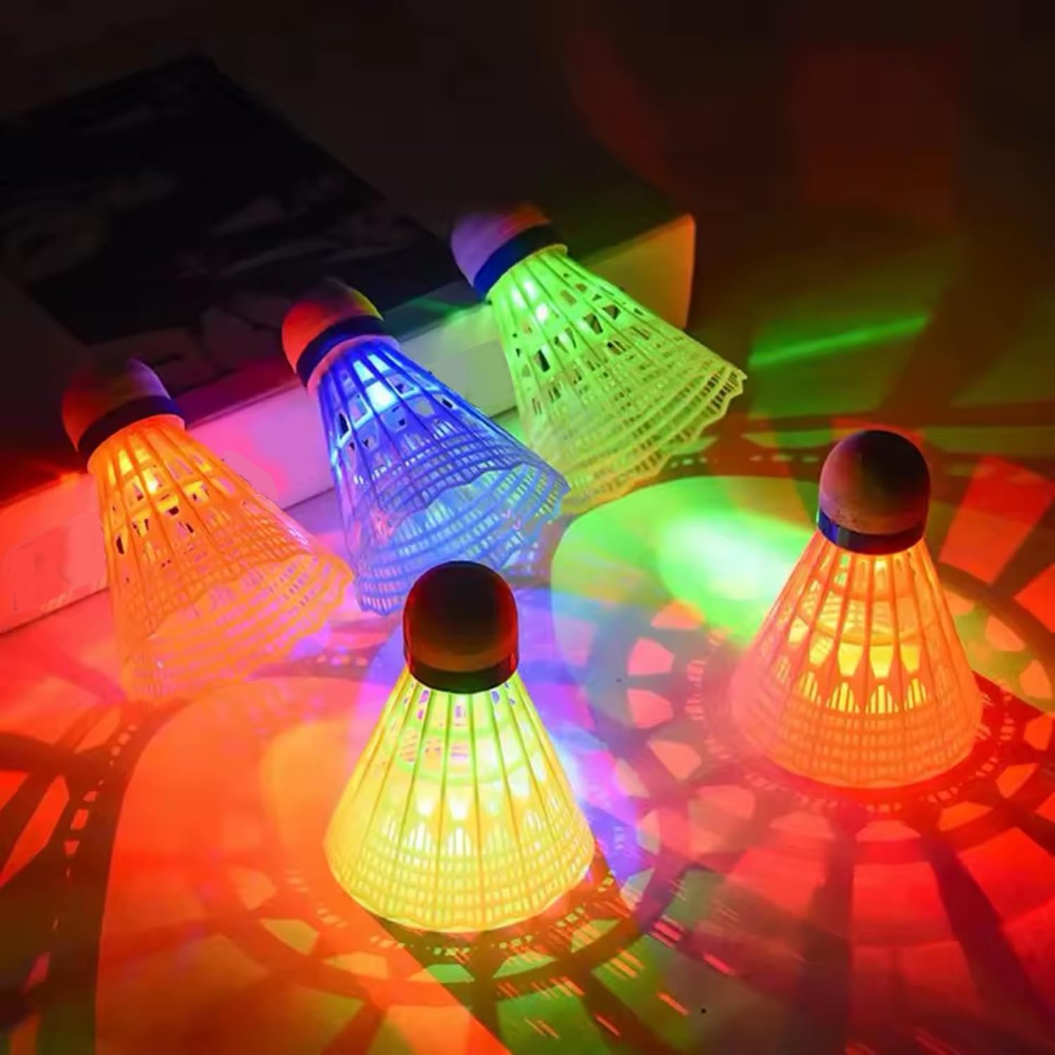 Photo 1 of ZHENAN LED Badminton Shuttlecocks,Colourful Lighting Badminton Birdies,Plastic Nylon Shuttlecock,Glow in The Dark Birdie Balls for Outdoor Indoor Sport Activities (Nylon_5pcs)