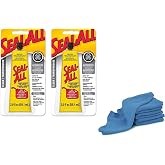 (Pack of 2) - 2 oz Eclectic Products 380100 Seal-All All Purpose Contact Adhesive + 4 Blue Commercial Shop Towels &ndash; Automotive, Industrial &amp; Agricultural Use