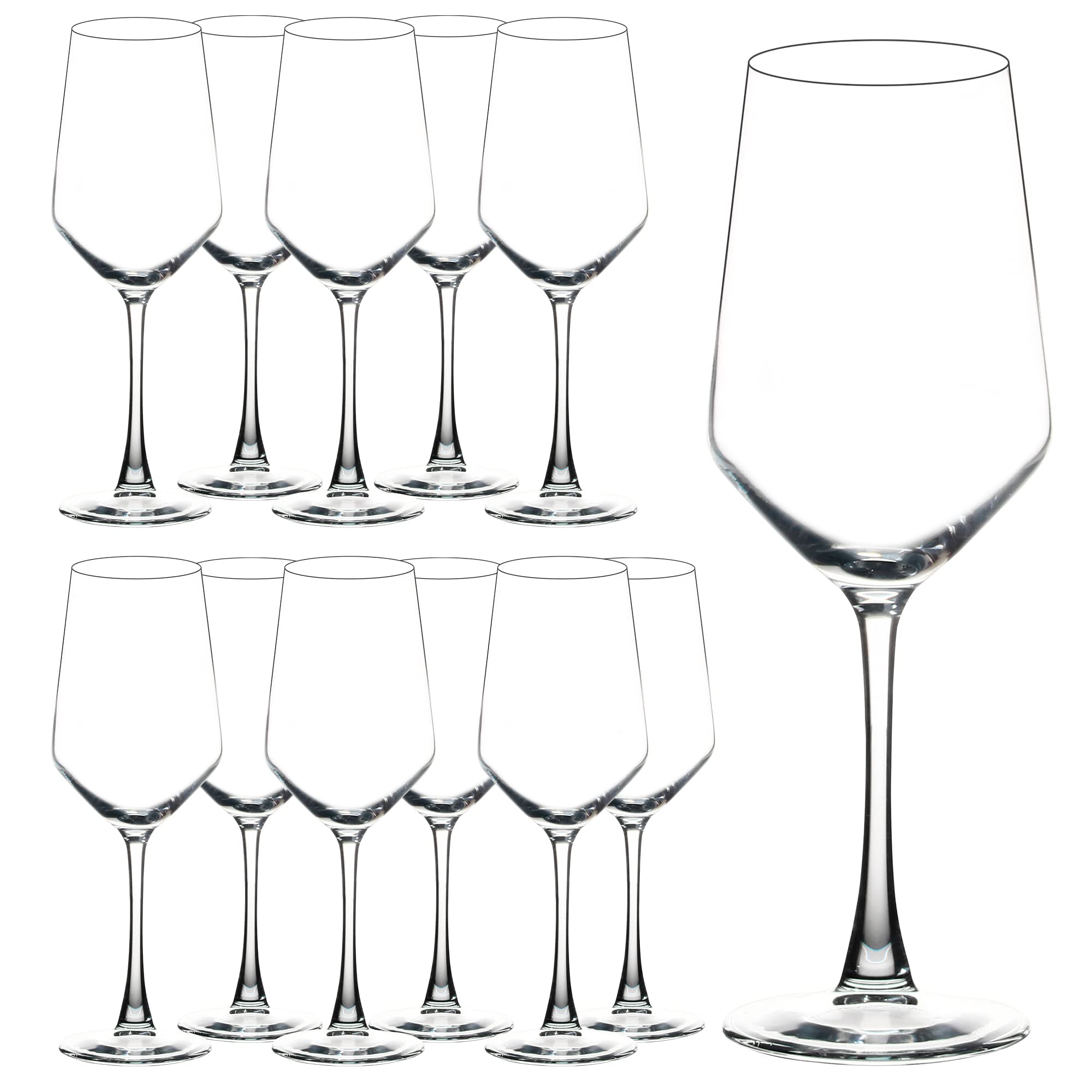 Photo 1 of YANGNAY Wine Glasses (Set of 12, 13 Oz), Clear Wine Glasses for Red or White Wine, Smooth Rim, Dishwasher Safe