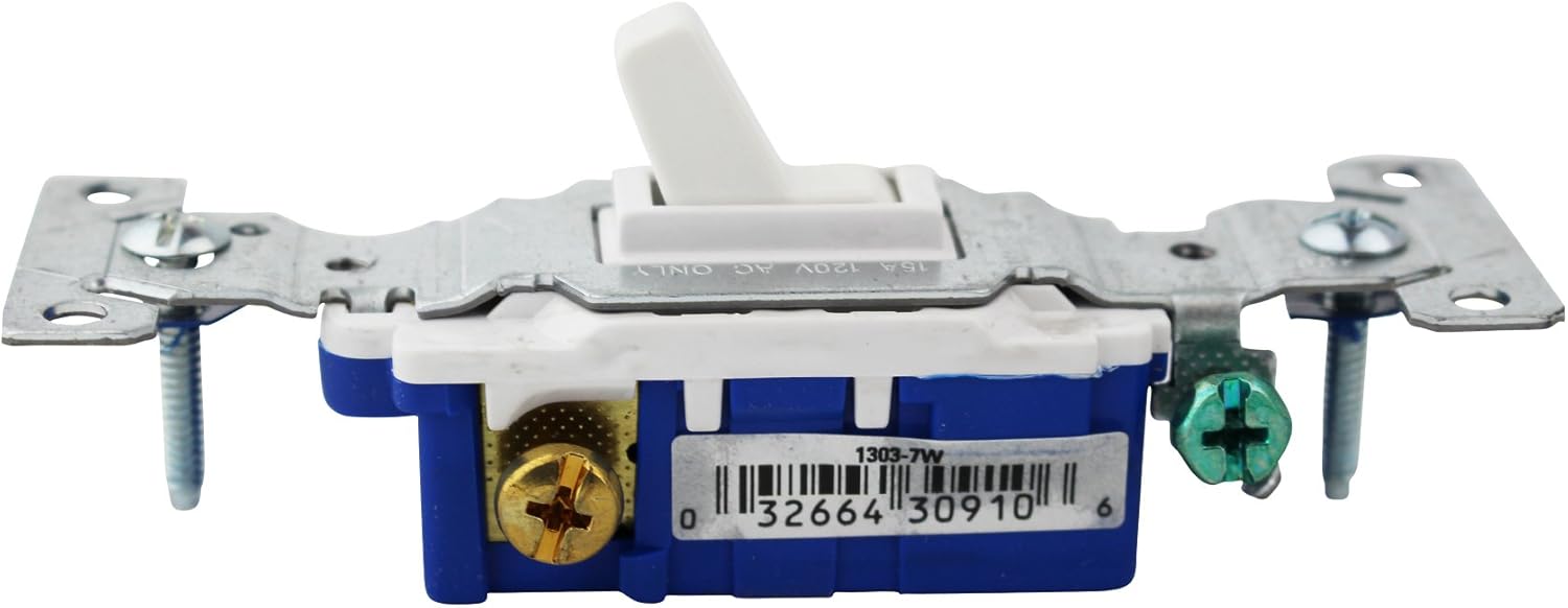 Cooper 1303 7w Grounding 3 Way Switch Wiring Devices 15a 120v White 10 Pack