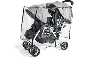 IvyWind Stroller Rain Cover for Double Tandem Stroller, Universal Size Weather Shield for Stroller, Breathable Double Stroller Cover for All-Weather Protection from Rain Snow Dust