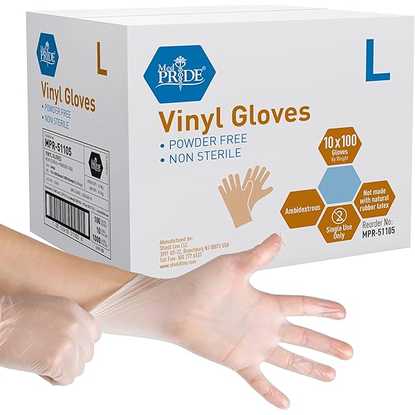 Amazon.com: Med PRIDE Vinyl Gloves| Small Case of 1000| 4.3 mil