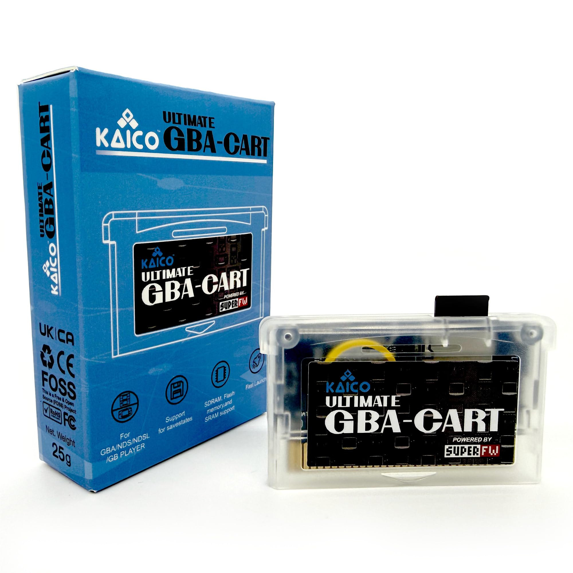 Kaico Edition SuperChis GBA Flash Cart – Open Source GBA Flash Cartridge for Game Boy Advance, GBA SP, Nintendo DS & DS Lite – Fast Launch, Save State Support