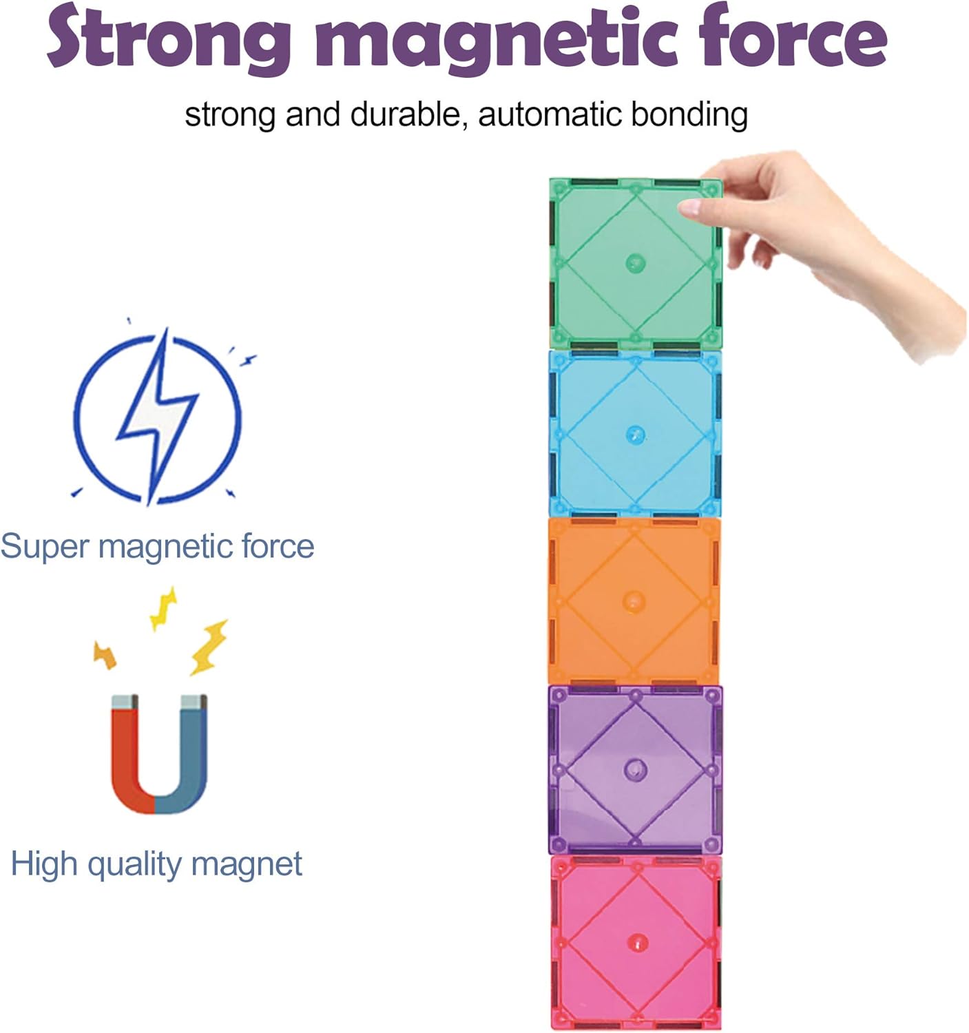KIDDYCOLOR 105Pcs 3D Magnet Building Tiles, Construction Toys for Kids, Magnetic Building Blocks Set for Boys/Girls, Educational STEM Toys: Toys & Games