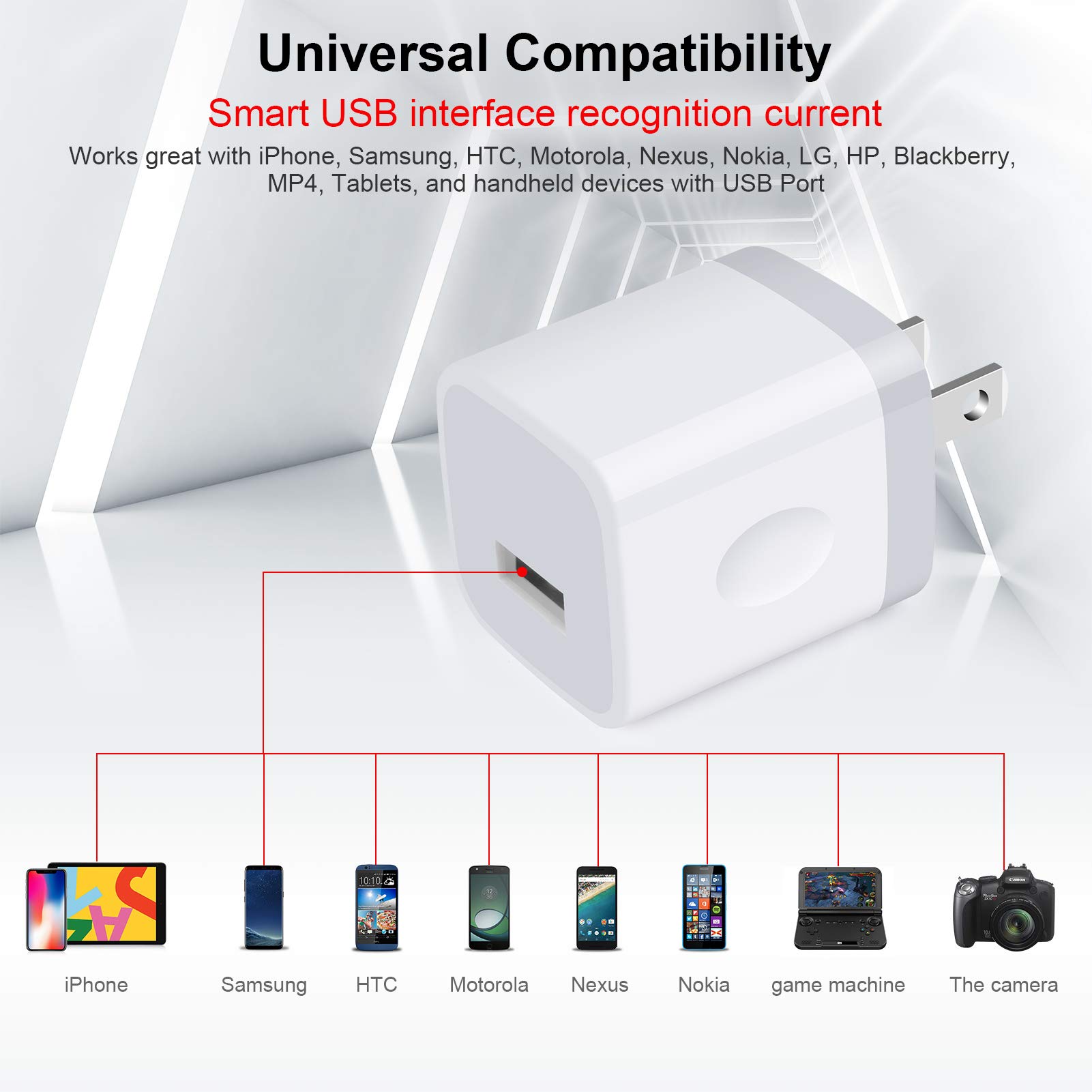 Charging Blocks for iPhone, Charger Box Sicodo 3Pack Plug in Phone Charger One Port USB Power Adapter Cell Phone Brick Charging Cube for iPhone 16 15 14 13 12 X,Samsung Galaxy S25 A16 5G S24 FE 23 S22