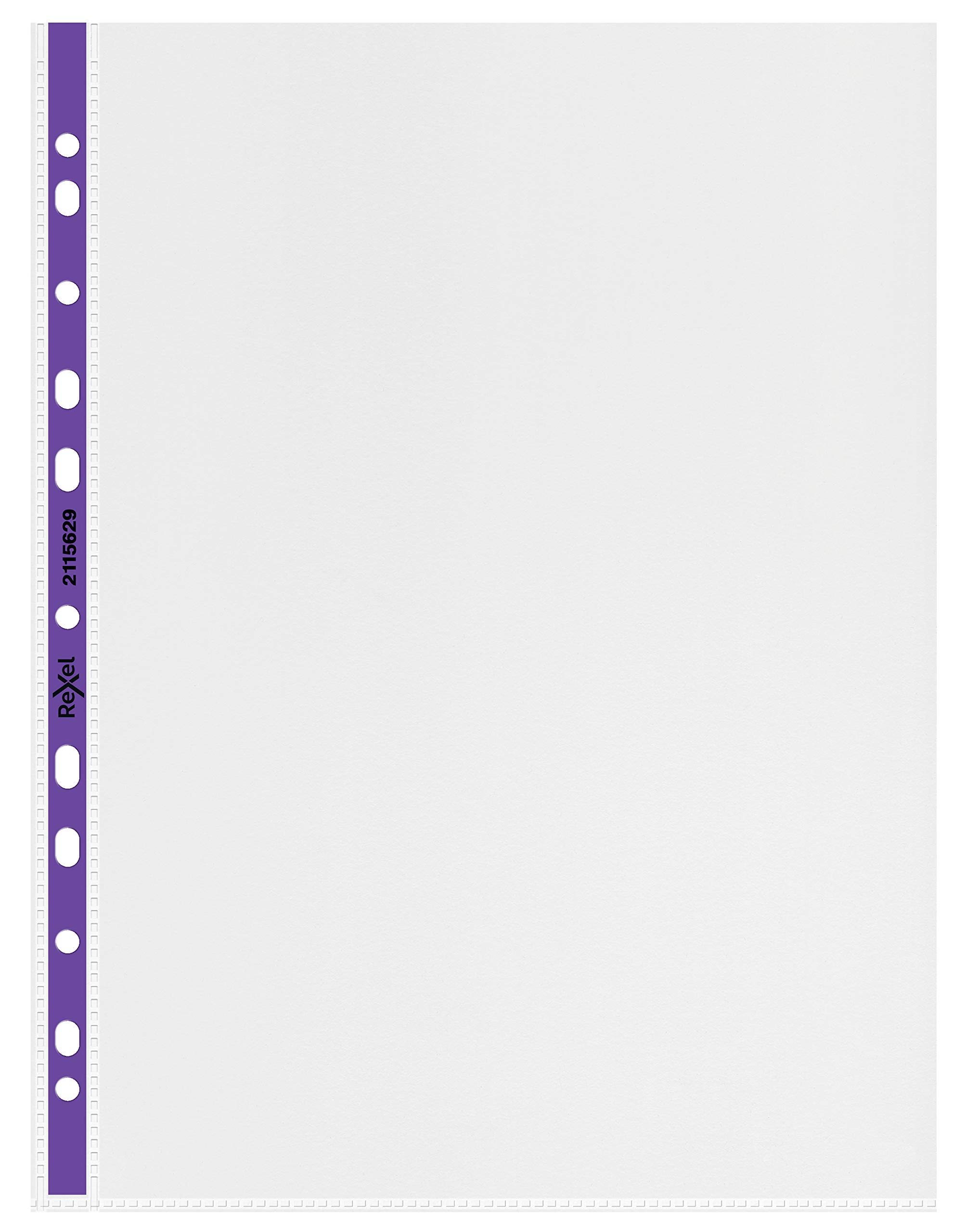 Rexel Quality A4 Punched Pocket with Purple Spine, Clear, Pack of 25, 2115629