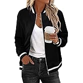 KISSMODA Women Windproof Jacket Zip Up Overcoat Lightweight Casual Long Sleeve Coat Fall Fashion Outfits with Pockets S-XXL