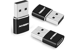 AIYEEN Upgraded USB C Female to USB A Male Adapter,Type C to USB A Charger Cable Converter for Apple iWatch 7 AirPods,MacBook,iPhone 12 13 14 15 Series,iPad Mini 6,Samsung Galaxy S20 S21 S22 (3Pack Black)