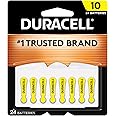 Duracell Hearing Aid Batteries Yellow Size 10, 24 Count Pack, 10A Size Hearing Aid Battery with Long-Lasting Power, Extra-Long EasyTab Install for Hearing Aid Devices