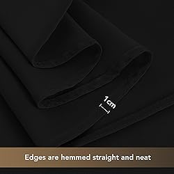 sancua Black Rectangle Tablecloths for 8 Foot