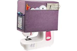 KOKNIT Sewing Machine Dust Cover with Bonus Pocket for Accessorie,Compatible with Most Standard Singer and Brother Sewing Machines (Purple)