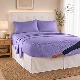 BrylaneHome Bed Tite Easy-Care Microfiber Sheet Set | QUEEN, Lilac