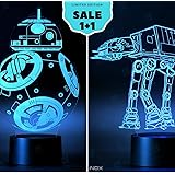 [Set of 2} The Millennium Falcon Set Light + BB8 Droid 3D Lamp 75105 playset Star Wars Toy