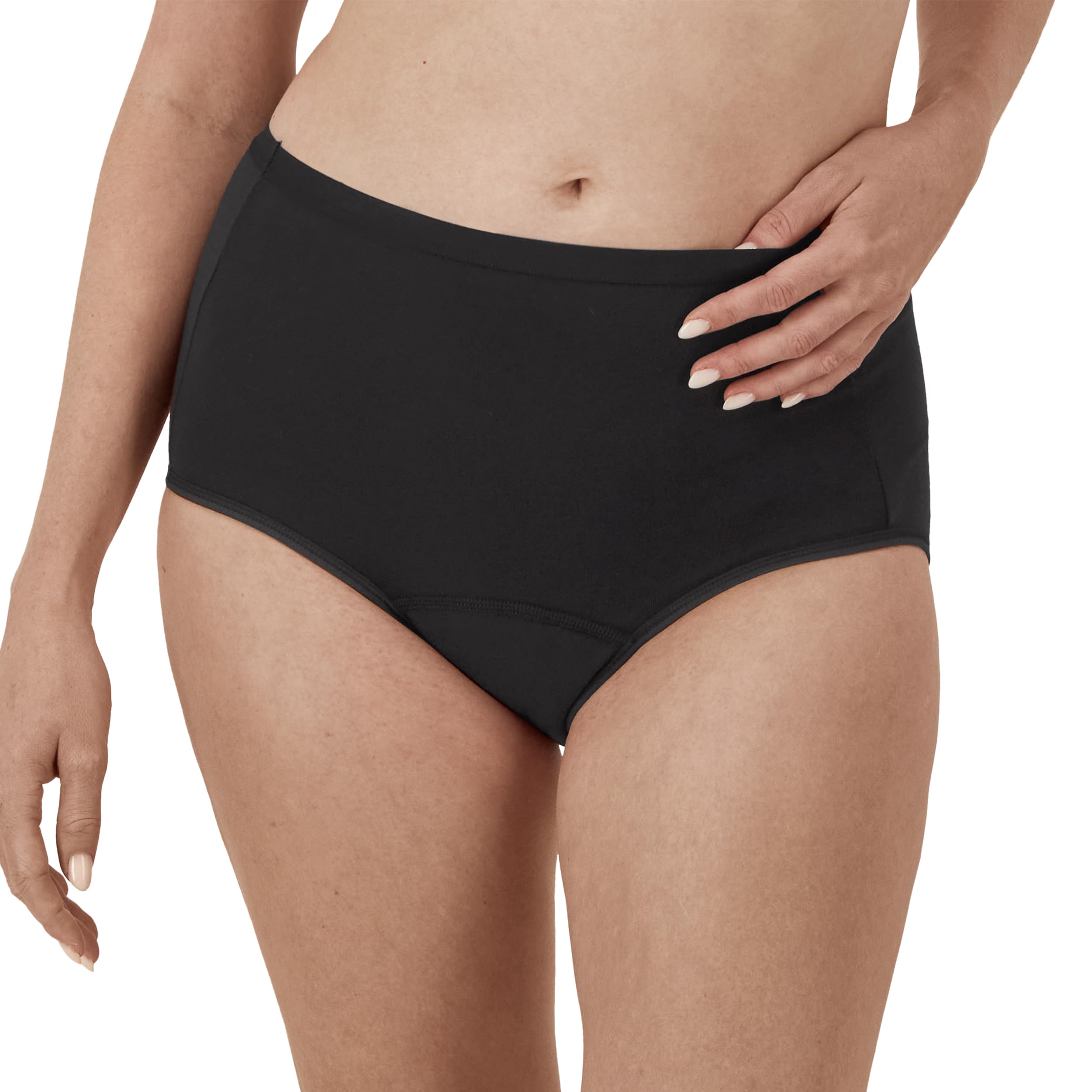 Hanes Women's Comfort, Period. Briefs, Super Leak Post-Partum & Period Underwear, 3-Pack