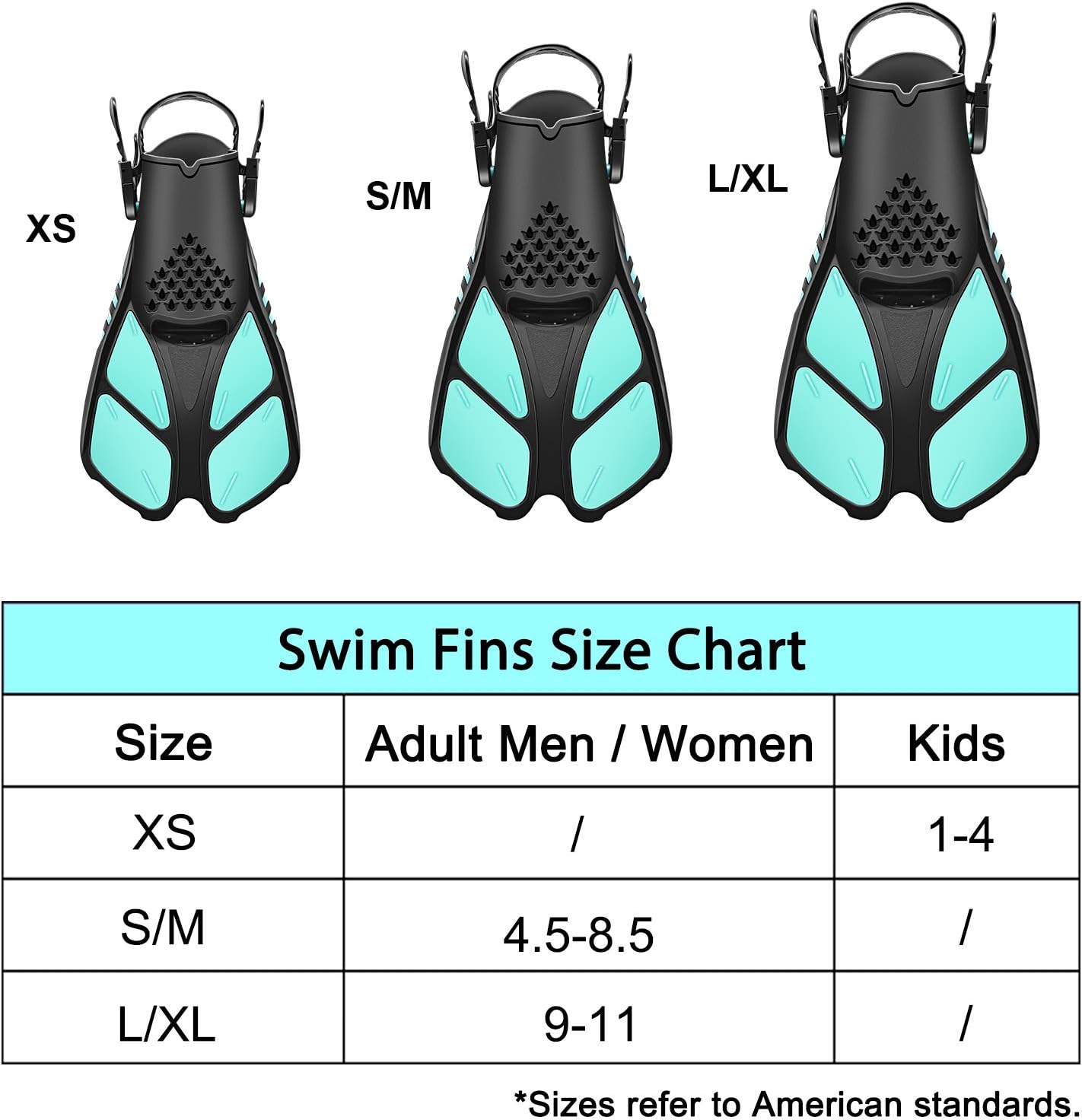 Swim Fins Open Heel, Adjustable and Light Diving Fins with Good Thrust, Travel Size Short Flippers for Snorkeling Swimming （Unisex） : Sports & Outdoors