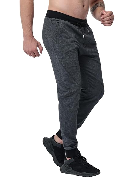 MAIKANONG MEN JOGGERS SWEATPANTS SLIM ATHLETIC CASUAL PANTS FOR RUNNING TRAINING JOGGING DARK GREY