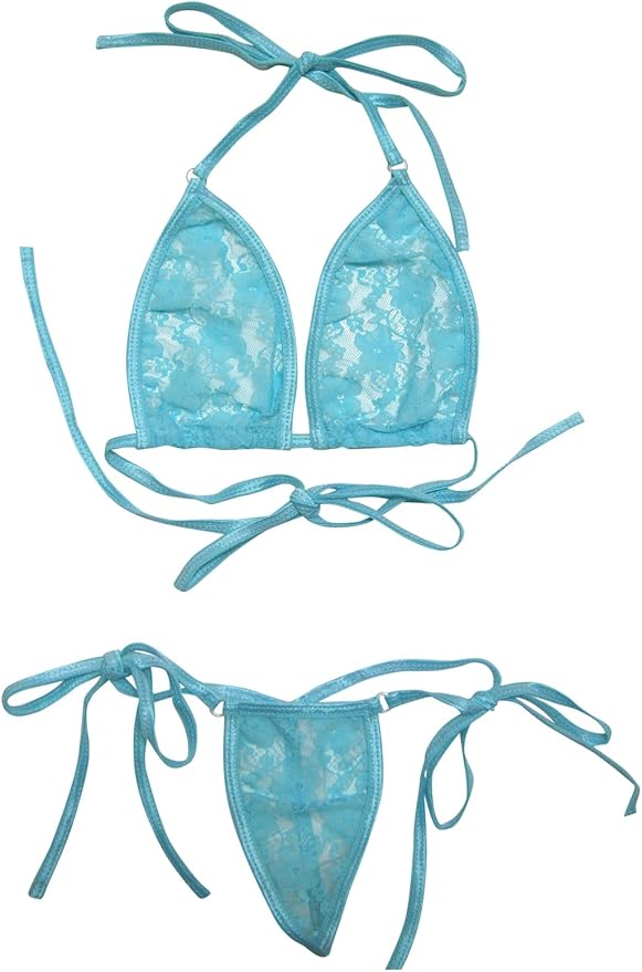 Amazon Com Skinbikini Women S Micro See Thru Floral G String Bikini