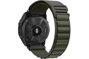 RoYiio Nylon Sport Band for Garmin Fēnix/Epix/Quatix/MARQ Series/Descent Series/D2 Series/Enduro/Tactix, Comfortable Breathable, Tough Replacement Strap with G-hook for QuickFit 22 mm / 26 mm