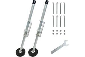 GOYAPPIN Ladder Leveler Pair, 20" Adjustable Extension Ladder Leg Ground Leveler, Stair Ladder Stabilizer with Engraved Anti-Slip Pattern Steel Pole, Universal Ladder Accessories for Indoor Outdoor