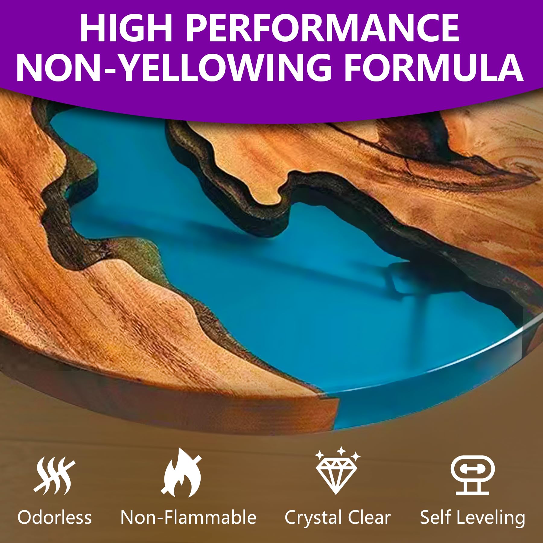 Epoxy Resin 72OZ, Upgraded Crystal Clear Resin Epoxy Food Safe, Self Leveling & Bubble Free Epoxy Resin with Anti-Yellowing for Coating, Casting, Molds, Jewelry Making, DIY