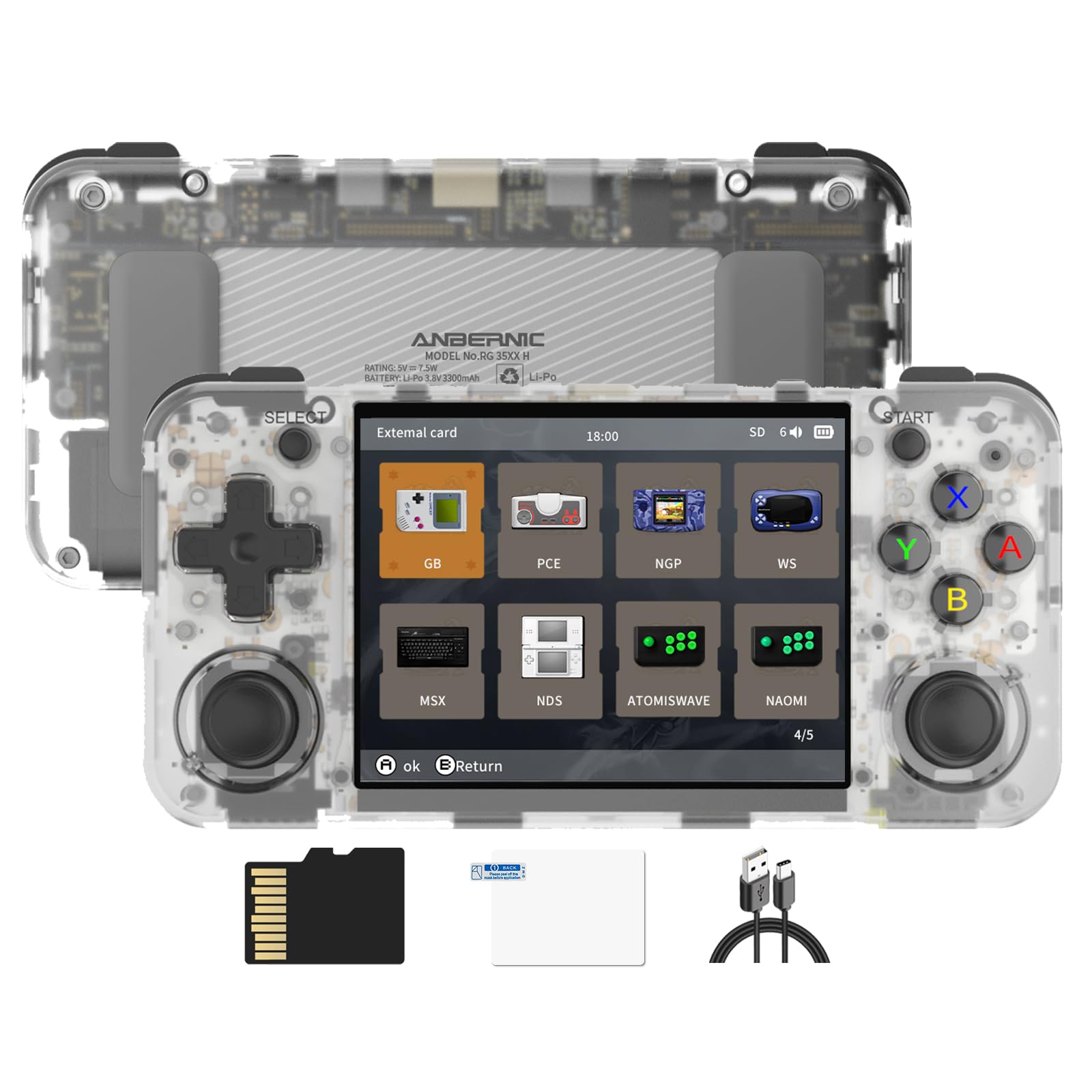 RG35XX H Retro Handheld Game Console 3.5 in IPS