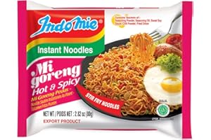 Indomie Mi Goreng Instant Stir Fry Noodles, Halal Certified, Hot & Spicy/Pedas Flavor 2.82 Ounce (Pack of 30)