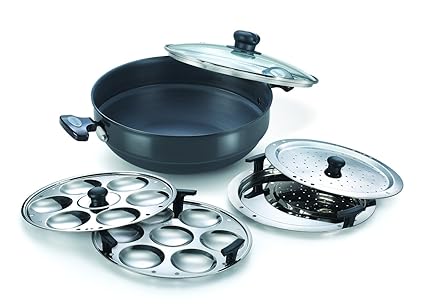 Prestige Aluminum Multi Kadai, 4.5 Litres/280mm, Black
