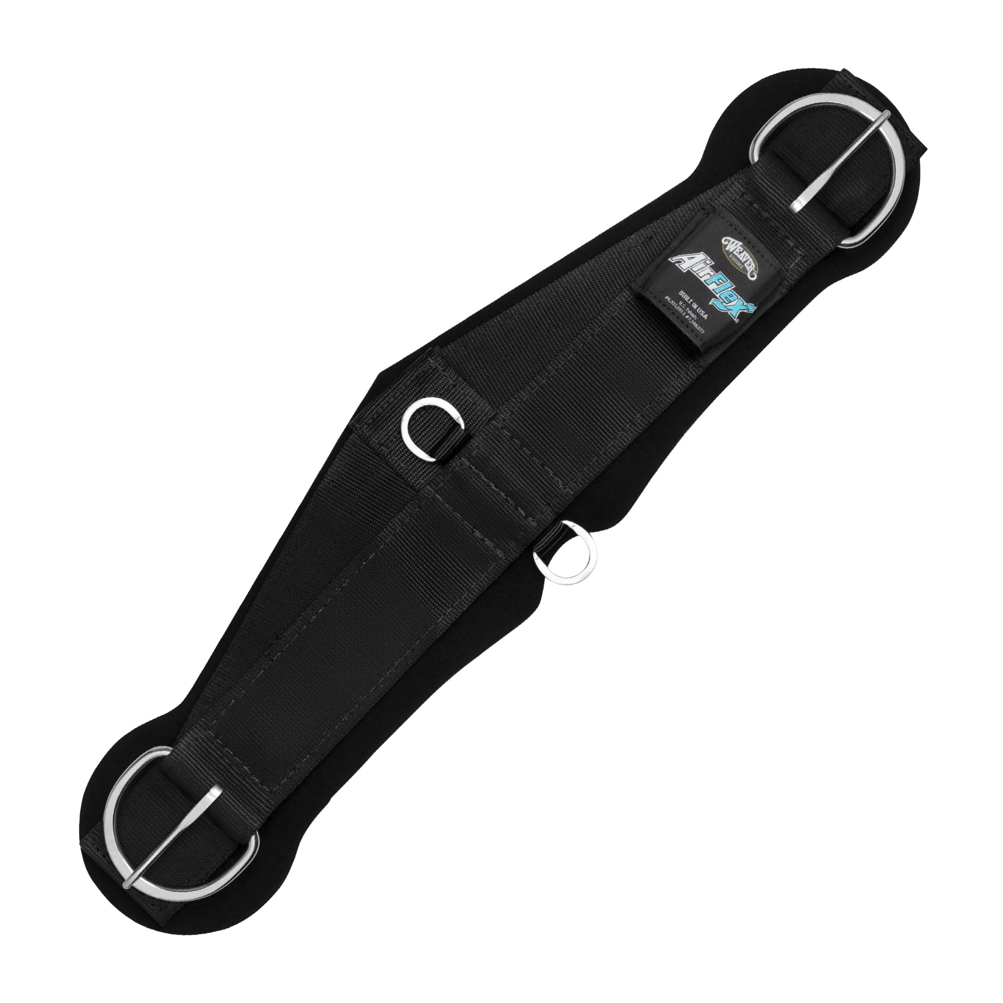 Weaver Equine AirFlex ‎Roper Horse Cinch, Anti-Slip Nylon Webbing Saddle Cinch Girth with Smart Cinch Buckle, Western Horse Riding Supplies, Black