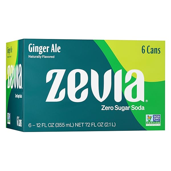 ZEVIA ZERO CALORIE SODA, GINGER ALE, 12 OUNCE CAN