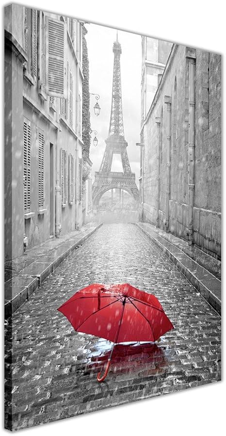 Amazon Com Blanco Y Negro Iconico Torre Eiffel Con Impresiones De Paraguas Rojo Arte De Pared Decoracion Del Hogar Fotos Con Marco Paris City 15 7 X 23 6 Inch 15 7 X 23 6 Home