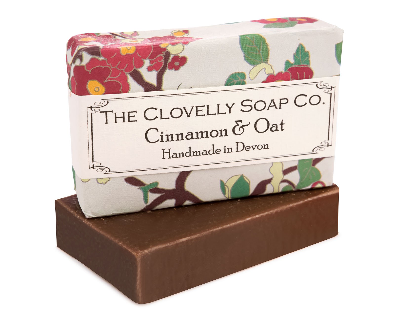 Clovelly Soap Co Natural Handmade Exfoliating Soap Bar with Cinnamon & Oat for all Skin Types 100g