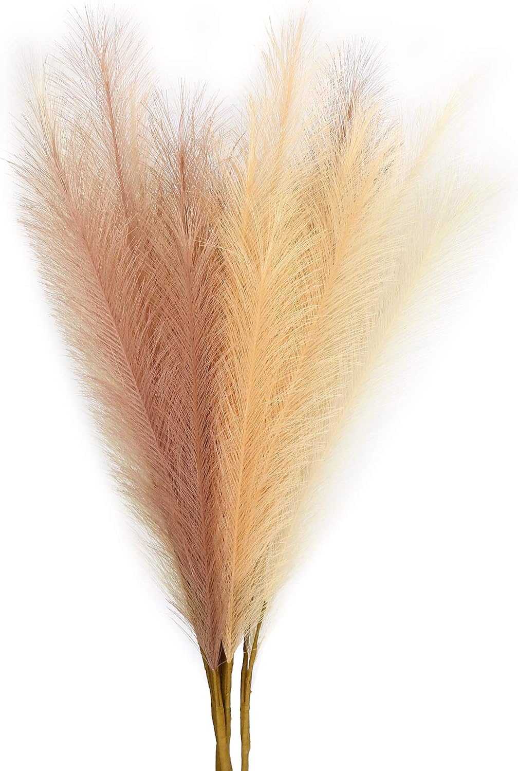 6 PCS Artificial Pampas Grass,27” Faux Reed Plumes Reed Grass Plume for Home Wedding Decor Vase Fillings and Flower Arrangement