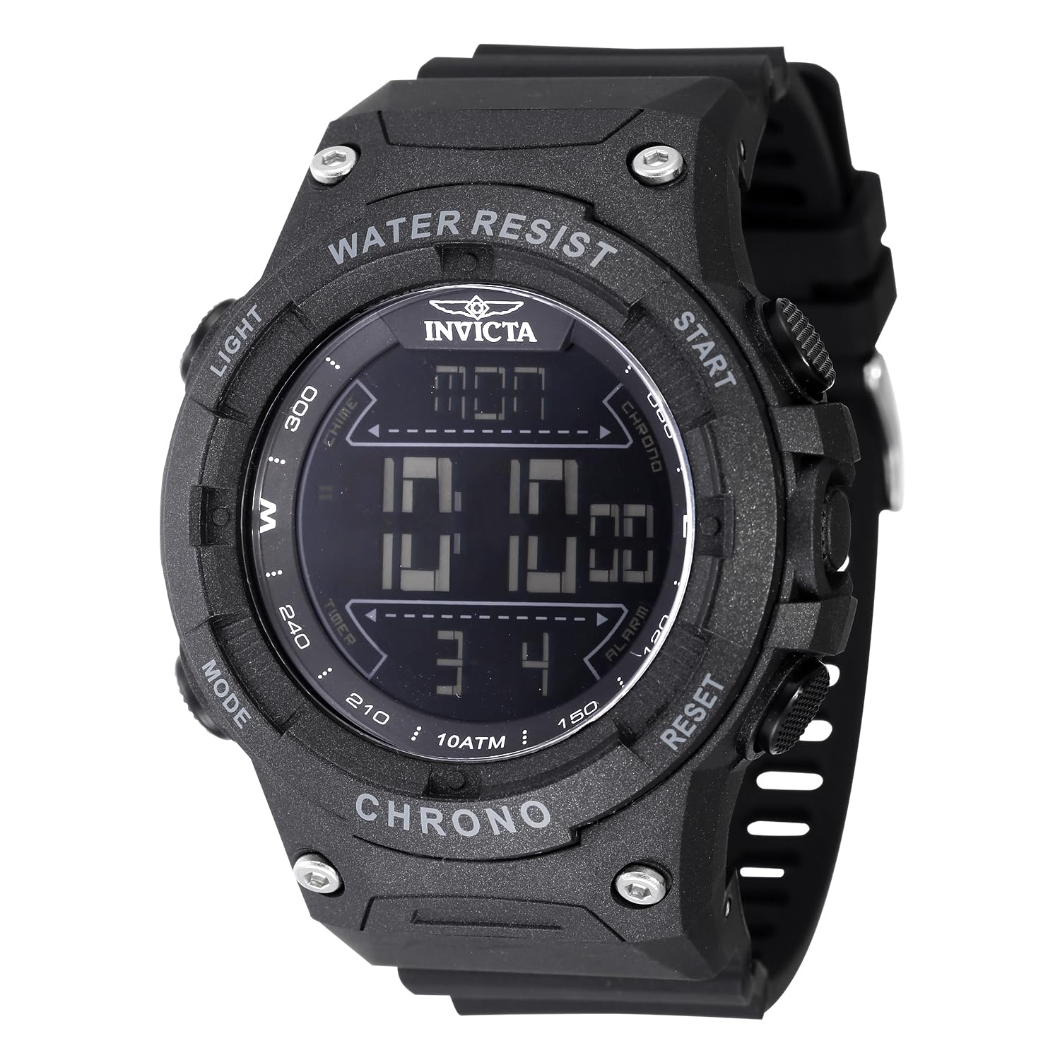 Invicta Invicta Racing Men 52mm Plastic Black Black dial Electronic Digital