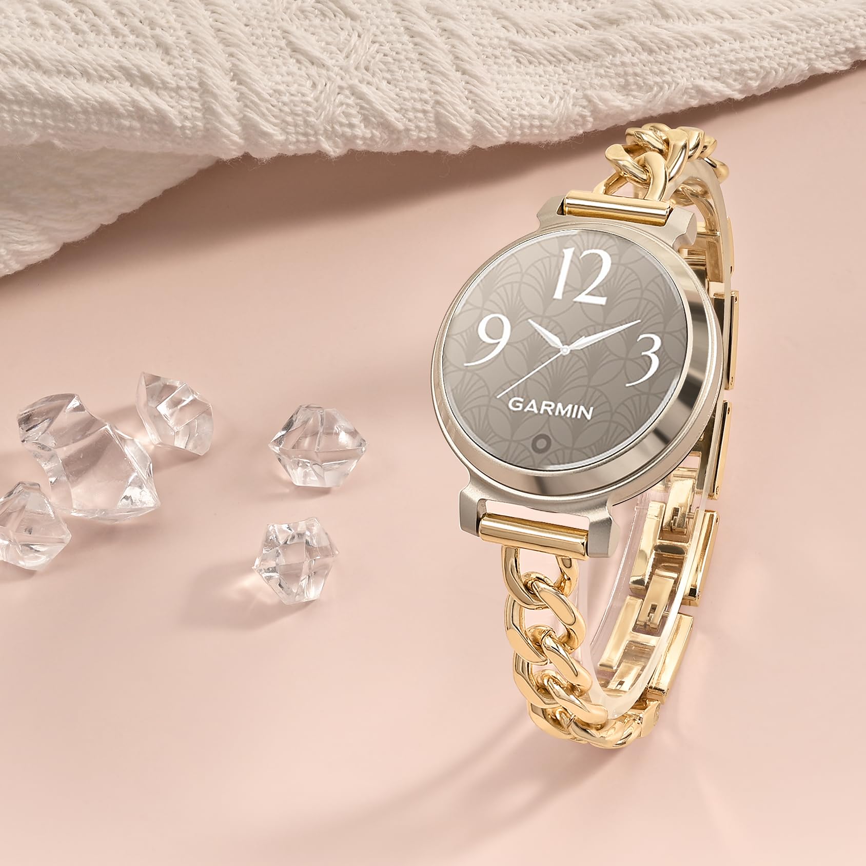 Wizvv Compatible with Garmin Lily 2 Metal Band, 14mm Slim Metal Stainless Steel Adjustable Straps Replacement Bands Compatible for Garmin Lily 2 Active Smart Watch Accessory for Women Men