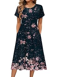 HOTOUCH Sundress with Pockets Womens Tshirt Dress
