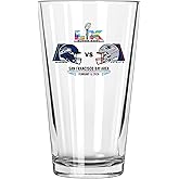 The Memory Company Officially Licensed NFL Seattle Seahawks vs. New England Patriots 2025 Super Bowl LX Dueling 16oz Pint Glass, Direct Print