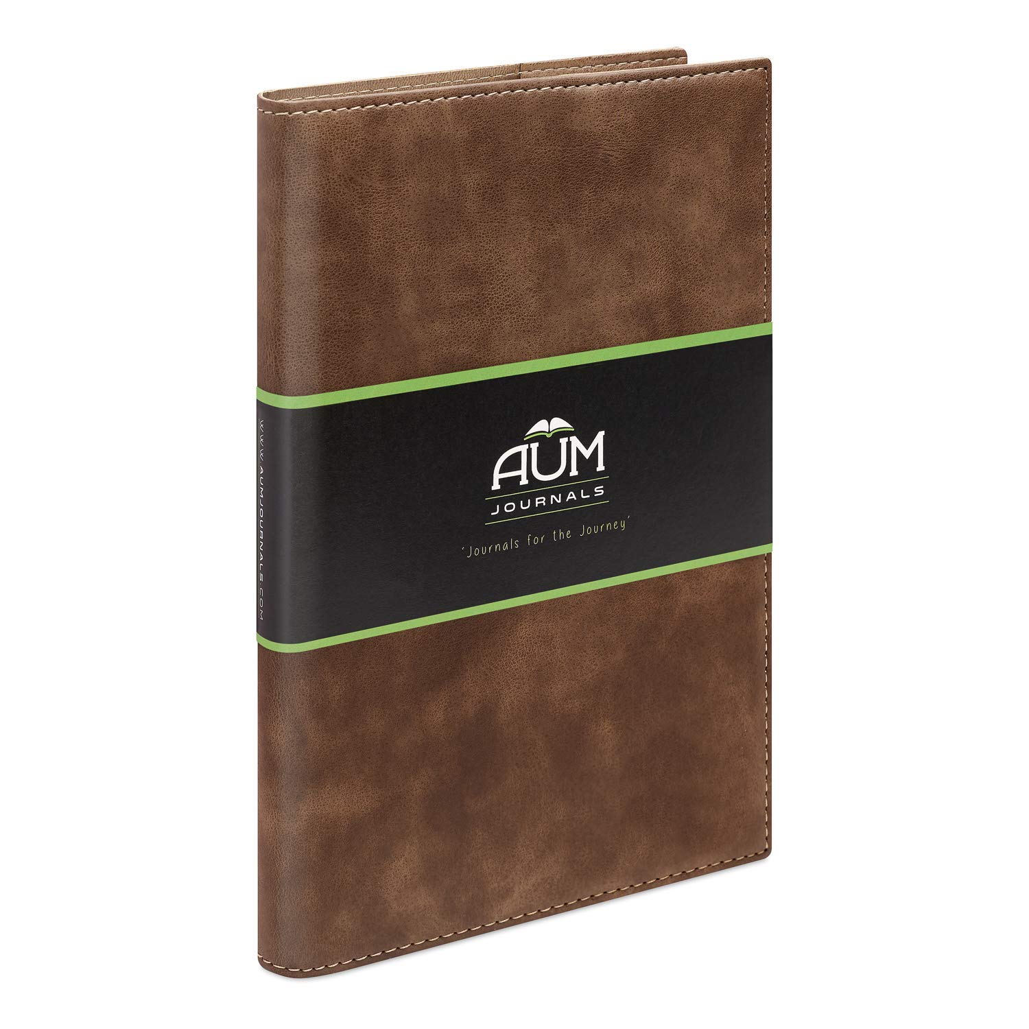 Aum Journals A6 Refillable Journal - Small Leather Pocket Journal Notebook - 164 RULED, Eco Friendly Pages Classics - Teak