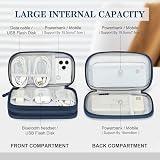 FYY Travel Cable Organiser 2-Layer Pouch Navy Blue Tech Accessories Bag view 3