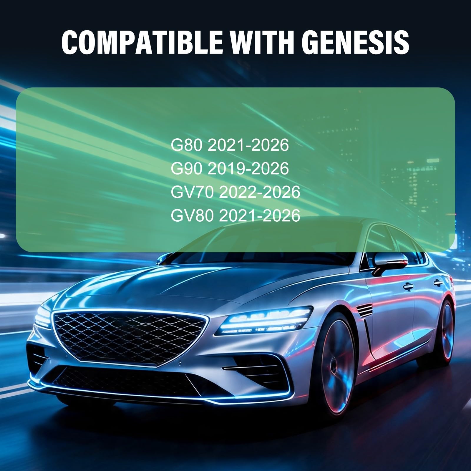 Condition photo showing New/Like New for bovieopt front license plate frame compatible with genesis g70 g80 g90 gv70 gv80, no drill mount, du