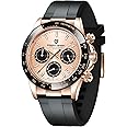 CEYADG Pagani Design Watches for Men Daytona Homage Quartz Chronograph Watch Japan VK63 Movement Ceramic Bezel Screw Down Crown Waterproof Sport Rubber Strap Mens Watches