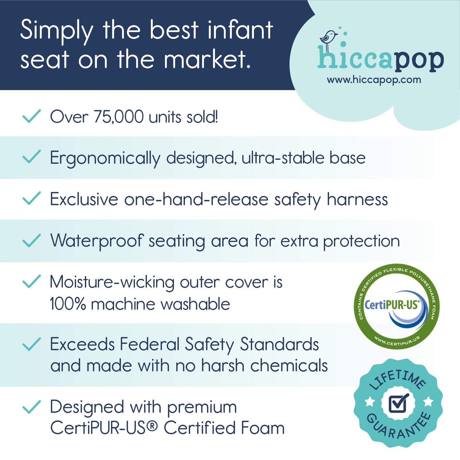 hiccapop Day Dreamer Baby Seat Lounger for Infants, Charcoal Gray Buy