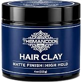 THEMANCODE Hair Clay for Men, High Hold &amp; Matte Finish, 4 Oz | Adds Texture &amp; Volume, Premium Matte Styling Clay for Straight, Wavy &amp; Thick Hair Types