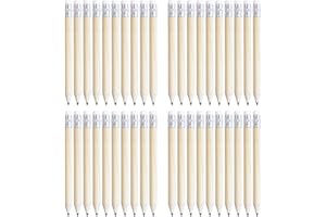 40 PCS Golf Pencils with Eraser, 4 inch/10 cm Mini Wood Pencil Half with Eraser Small Pencil Bulk Short Wood Pencil Round Pen