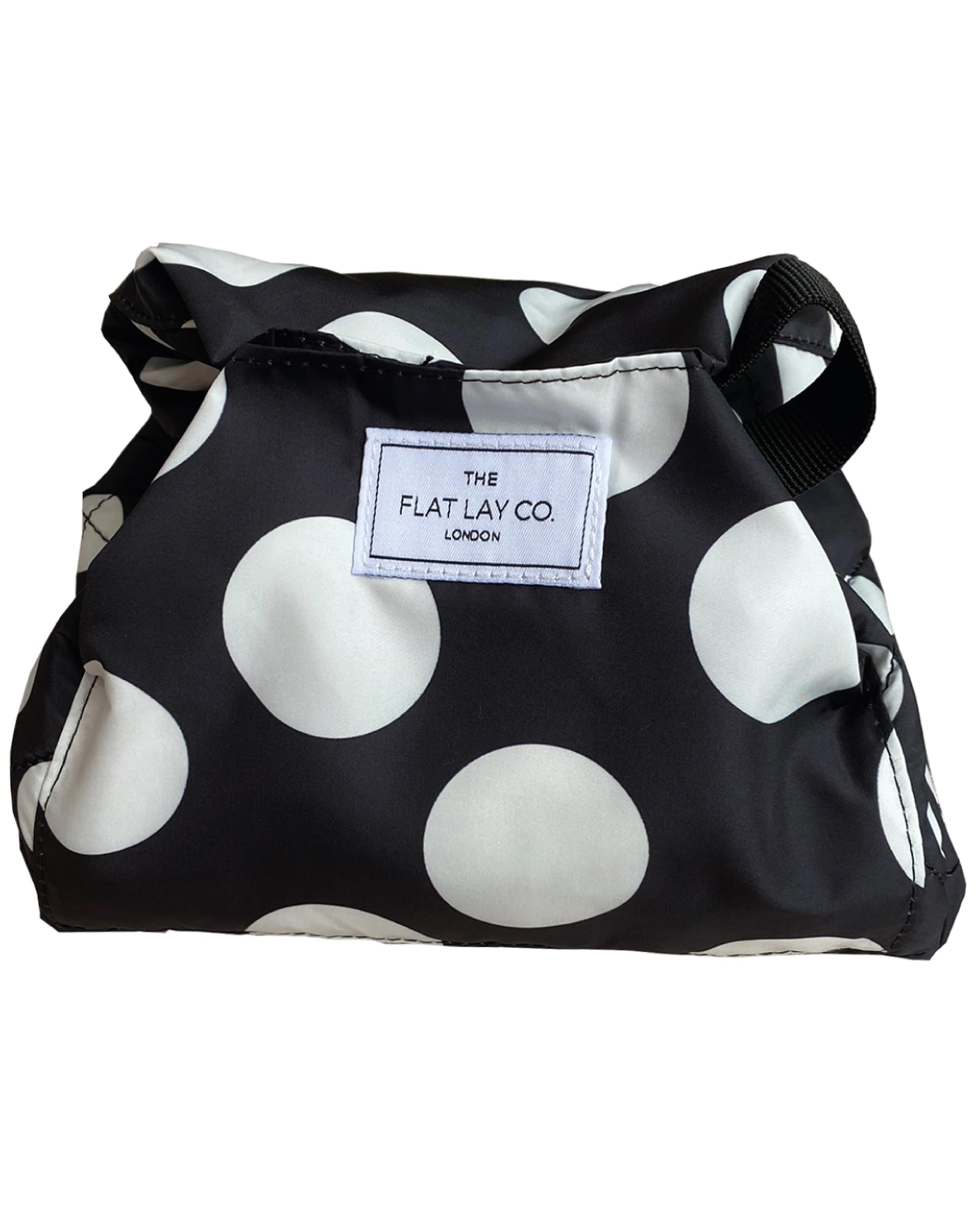 The Flat Lay Co. Makeup Bag - Double Spots Travel Drawstring Makeup Bag with Brush Holder & Large Pockets - Cosmetics Organiser Storage for Eyeshadow, Blushes, Lipstick, & Brushes โ image 1