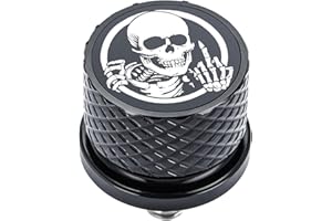 BRZOXIN Rear Fender Seat Bolt Screw 1/4"-20 Thread for Harley Touring Softail Dyna Electra Glide Street Glide 1996-2023 (Black Skeleton Middle Finger)