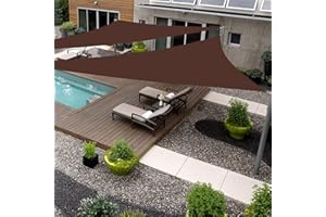 SHADEWIZ Triangle 28' x 28' x 28' Brown Sun Shade Sail Canopy Awning for Patio Backyard Lawn Garden Outdoor Activities Grade UV Block Mesh Netting, We Can Make Custom Sizes