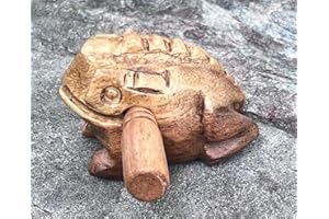 DUONGJAIS BRAND Vintage 2.75 Inch Thai Guiros Percussion Instruments Wooden Frog, Wooden Frog Musical Instrument Home Decor Handcrafted Decoration (Vintage 2.75")