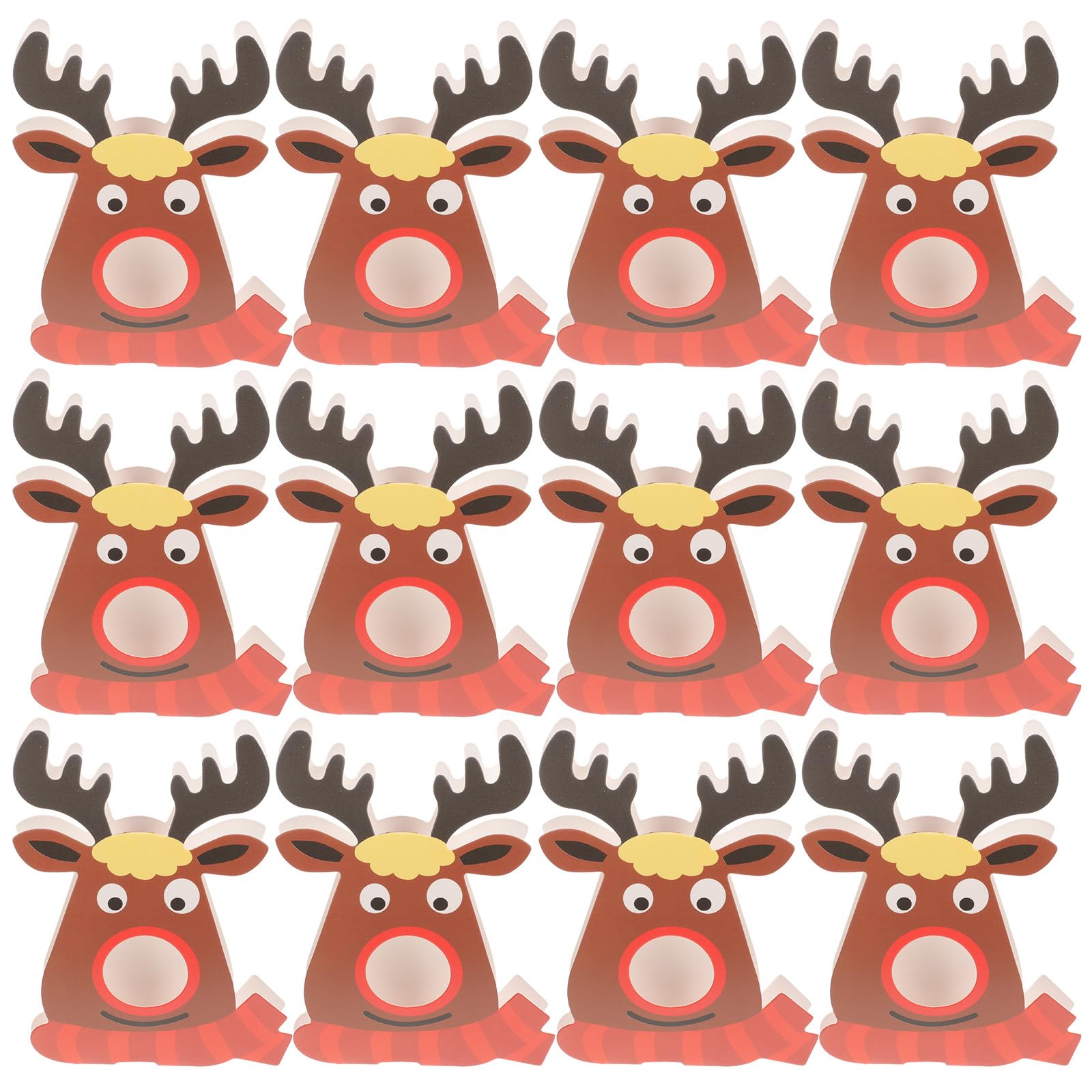 DOITOOL Christmas Craft Lollipop Holder : 25PCS Christmas Lollipop Paper Cards Elk Reindeer Candy Decoration Cards Deer Xmas Candy Reindeer Chocolate Holder Party Supplies, Red
